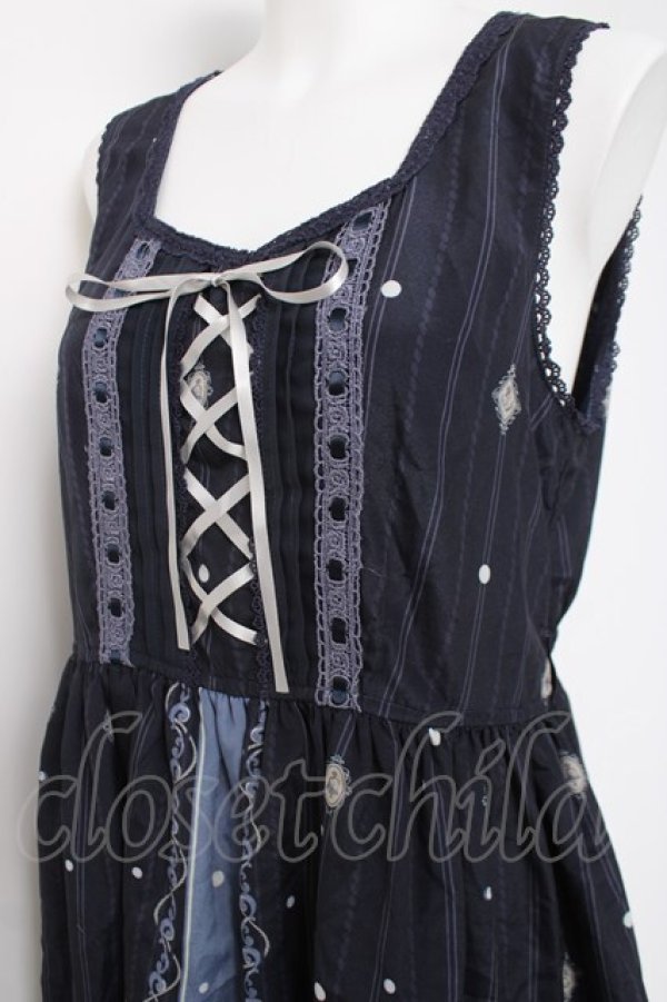 画像3: axes femme / マリンスカーフ柄ワンピース M 紺 Y-26-03-20-078-AX-OP-SZ-ZY (3)