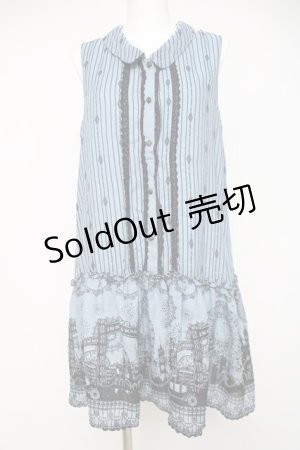 画像: axes femme / メルヘン柄襟付きチュニック M サックス Y-26-03-20-079-AX-OP-SZ-ZY