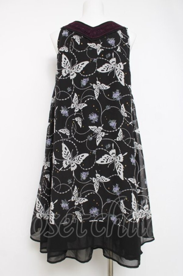 画像2: axes femme / 蝶花柄ワンピース M 黒 Y-26-03-20-081-AX-OP-SZ-ZY (2)