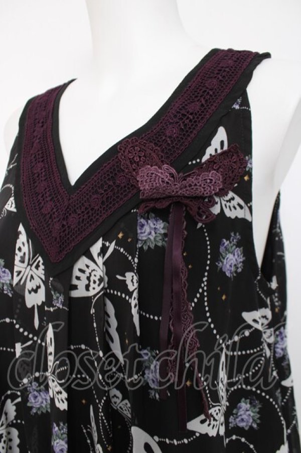 画像3: axes femme / 蝶花柄ワンピース M 黒 Y-26-03-20-081-AX-OP-SZ-ZY (3)