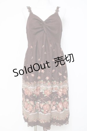 画像: axes femme / 花柄パネルチュニック M 茶 Y-26-03-20-083-AX-OP-SZ-ZY