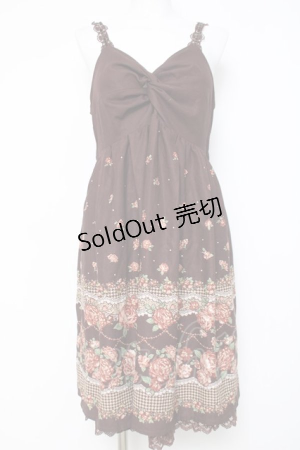 画像1: axes femme / 花柄パネルチュニック M 茶 Y-26-03-20-083-AX-OP-SZ-ZY (1)