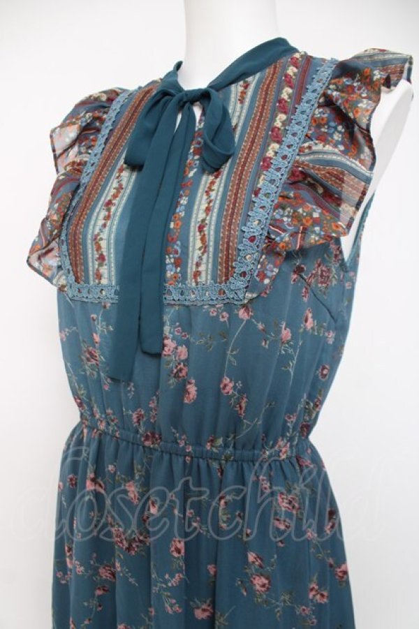 画像2: axes femme / パッチワーク花柄ロングワンピース M グリーン Y-26-03-20-085-AX-OP-SZ-ZY (2)