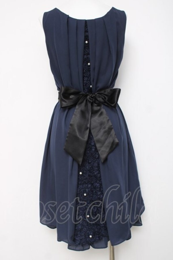 画像3: axes femme / バックバラスリットドレス M 紺 Y-26-03-20-087-AX-OP-SZ-ZY (3)