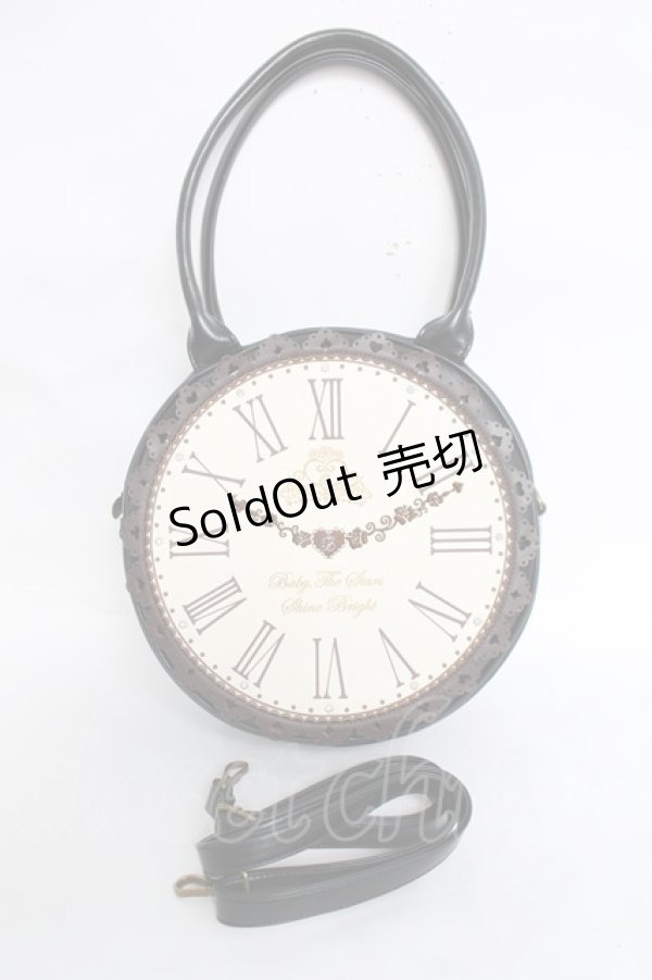 画像1: BABY, THE STARS SHINE BRIGHT / アリスのおおきな時計BAG  黒 Y-26-03-20-010-BA-AC-SZ-ZY (1)