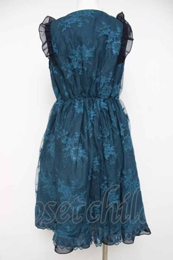 画像2: axes femme / レース重ね編み上げワンピース M グリーン Y-26-03-20-088-AX-OP-SZ-ZY (2)