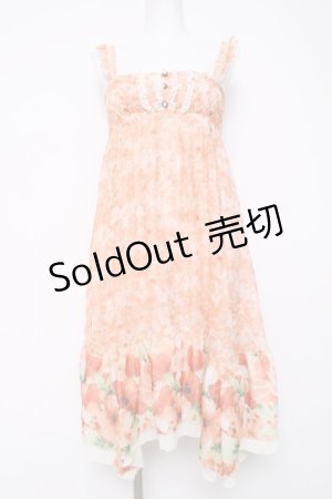 画像: axes femme / パネル花柄ワンピース M オレンジ Y-26-03-20-089-AX-OP-SZ-ZY