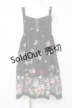 画像: axes femme / 蝶柄キャミワンピース M 黒 Y-26-03-20-090-AX-OP-SZ-ZY