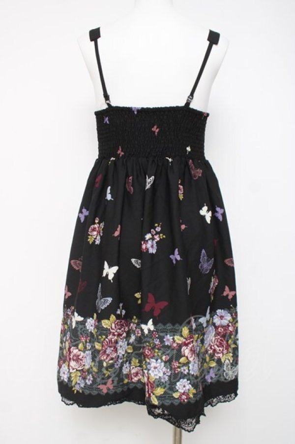 画像2: axes femme / 蝶柄キャミワンピース M 黒 Y-26-03-20-090-AX-OP-SZ-ZY (2)