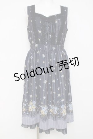 画像: axes femme / ロマンティックプリントワンピース M 紺 Y-26-03-20-091-AX-OP-SZ-ZY