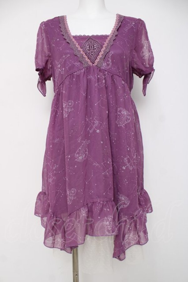 画像1: axes femme / 星座柄チュニック M パープル Y-26-03-20-092-AX-OP-SZ-ZY (1)