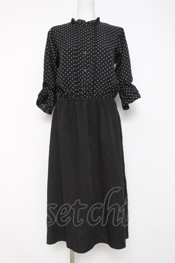 画像1: axes femme / ブラウスドッキングワンピース M 黒 Y-26-03-20-094-AX-OP-SZ-ZY (1)