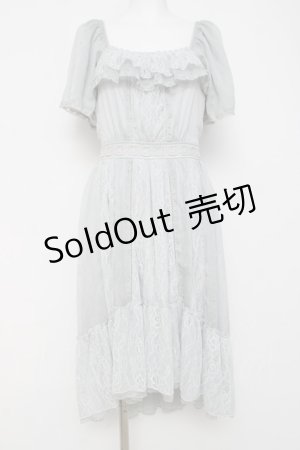 画像: axes femme / レース切替フレア袖ワンピース M ミント Y-26-03-20-095-AX-OP-SZ-ZY