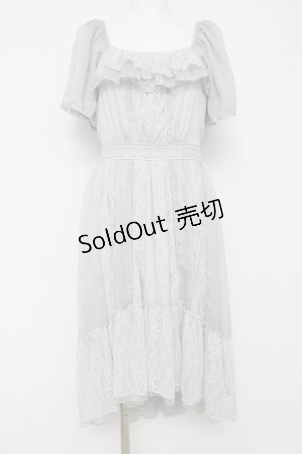 画像1: axes femme / レース切替フレア袖ワンピース M ミント Y-26-03-20-095-AX-OP-SZ-ZY (1)