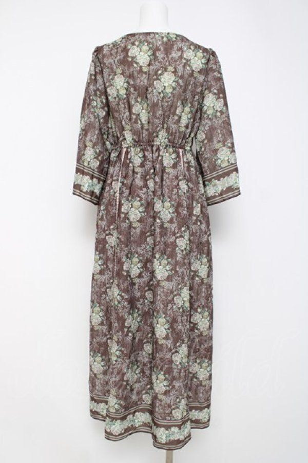 画像2: axes femme / ウォールオーナメント柄ワンピース M 茶 Y-26-03-20-096-AX-OP-SZ-ZY (2)