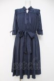 画像1: axes femme POETIQUE / 袖レースワンピース M 紺 Y-26-03-20-097-AX-OP-SZ-ZY (1)