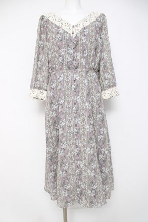 画像: axes femme / リリー柄ワンピース M 淡ピンク Y-26-03-20-098-AX-OP-SZ-ZY