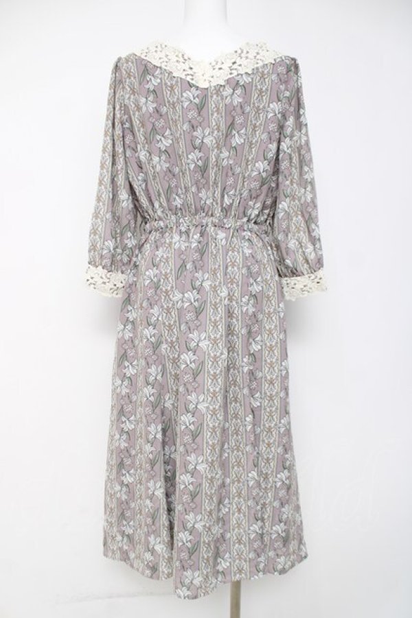 画像3: axes femme / リリー柄ワンピース M 淡ピンク Y-26-03-20-098-AX-OP-SZ-ZY (3)