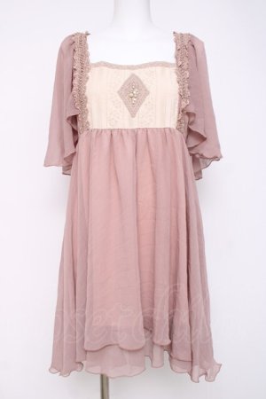 画像: axes femme / バタフライ袖楊柳チュニック M 淡ピンク Y-26-03-20-099-AX-SK-SZ-ZY