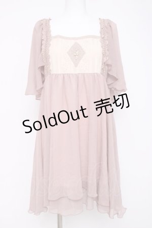 画像: axes femme / バタフライ袖楊柳チュニック M 淡ピンク Y-26-03-20-099-AX-SK-SZ-ZY