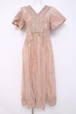 画像1: axes femme NOSTALGIE / オーガンジー刺繍ワンピース M キャメル Y-26-03-20-102-AX-OP-SZ-ZY (1)