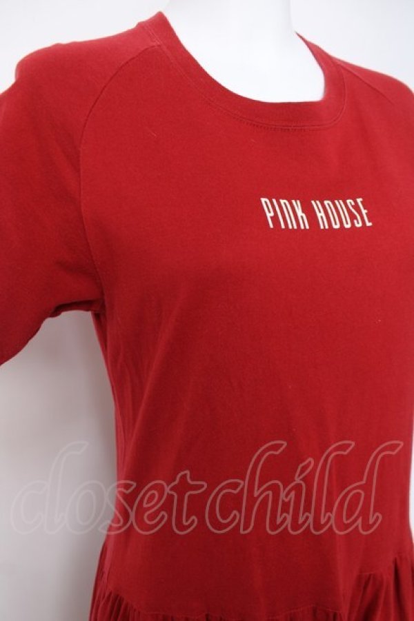 画像3: PINK HOUSE / ロゴpt半袖ロングワンピース F 赤 Y-26-03-20-103-LO-OP-SZ-ZY (3)
