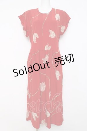 画像: PINK HOUSE / チューリップ柄ワンピース F 赤 Y-26-03-20-104-LO-OP-SZ-ZY