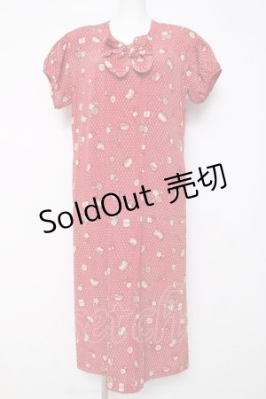 画像: PINK HOUSE / 縮緬柄ワンピース F 赤 Y-26-03-20-106-LO-OP-SZ-ZY