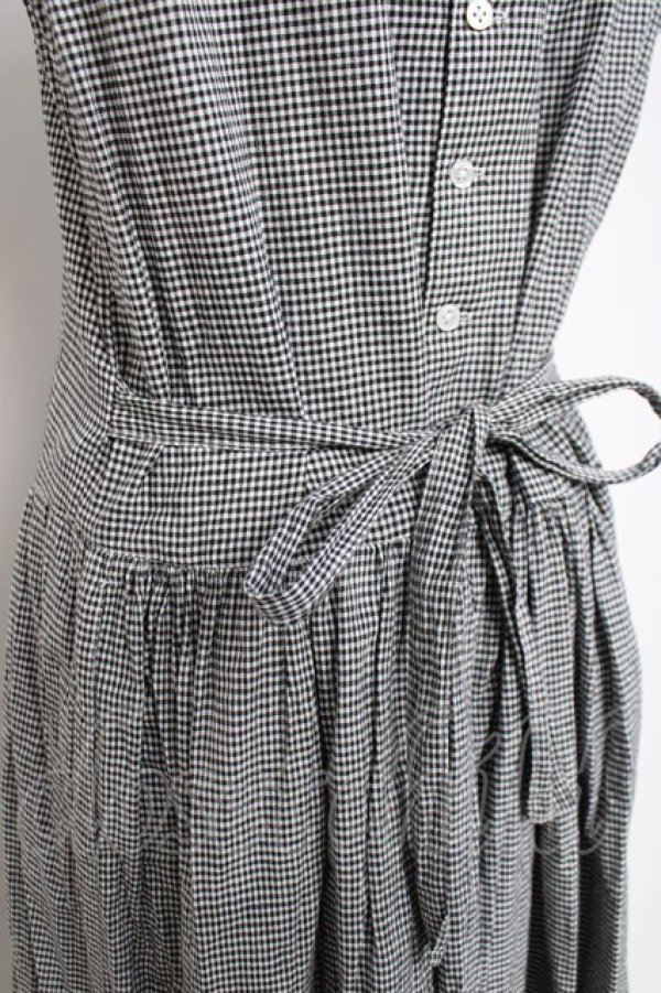 画像4: PINK HOUSE / ギンガム柄ワンピース F 黒 Y-26-03-20-110-LO-OP-SZ-ZY (4)