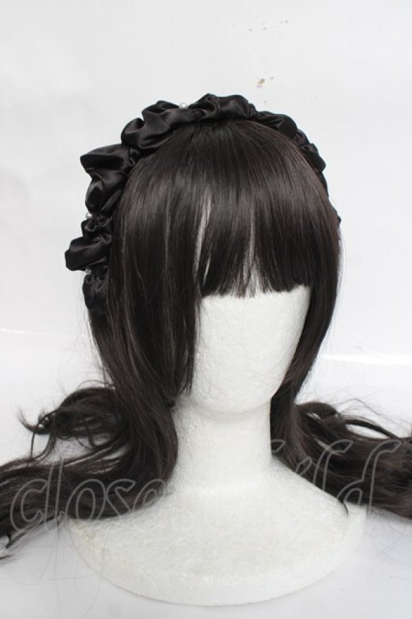 画像3: axes femme / パールギャザーカチューシャ  黒 Y-26-03-20-011-AX-AC-SZ-ZY (3)