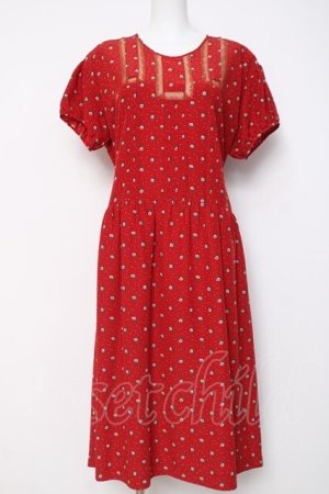 画像: PINK HOUSE / ミニバラレース切替ワンピース F 赤 Y-26-03-20-115-LO-OP-SZ-ZY