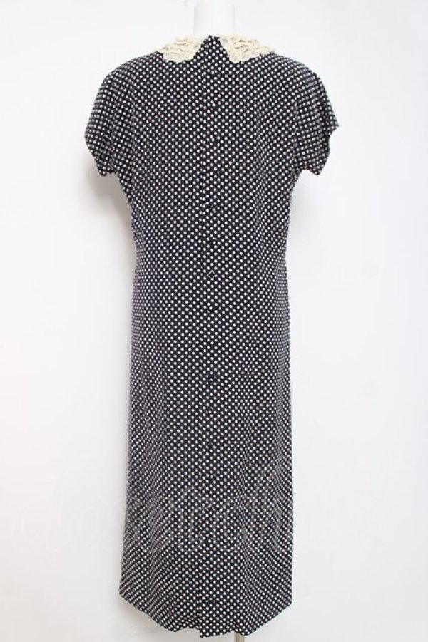 画像3: INGEBORG / 襟レースドットワンピース F 黒 Y-26-03-20-117-LO-OP-SZ-ZY (3)