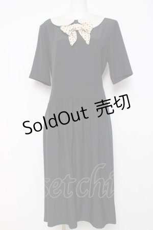 画像: PINK HOUSE / ドットリボン付きワンピース F 黒 Y-26-03-20-118-LO-OP-SZ-ZY