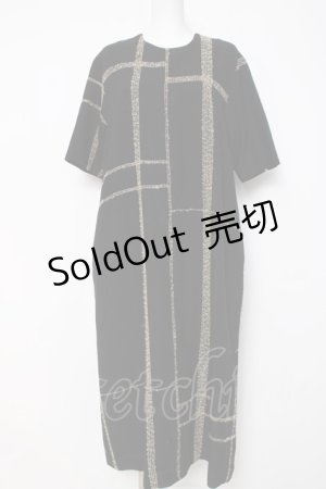 画像: powder / 表毛糸ステッチワンピース F 黒 Y-26-03-20-119-LO-OP-SZ-ZY