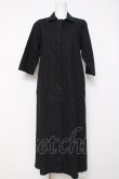 画像1: powder / 麻綿半袖ロングワンピース F 黒 Y-26-03-20-120-LO-OP-SZ-ZY (1)