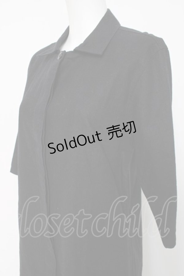 画像2: powder / 麻綿半袖ロングワンピース F 黒 Y-26-03-20-120-LO-OP-SZ-ZY (2)