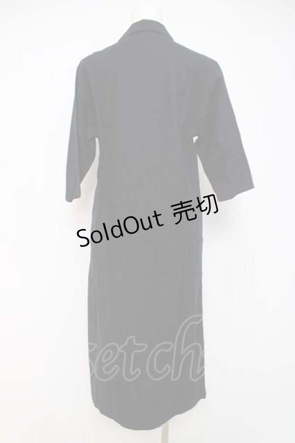 画像3: powder / 麻綿半袖ロングワンピース F 黒 Y-26-03-20-120-LO-OP-SZ-ZY (3)