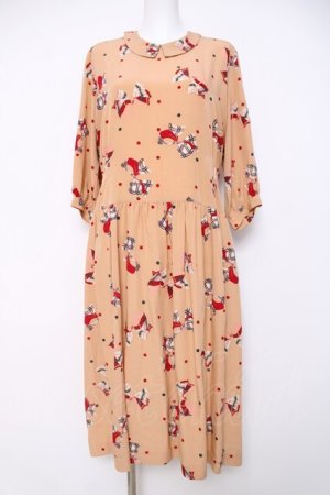 画像: PINK HOUSE / チェックリボン柄ワンピース F ベージュ Y-26-03-20-123-LO-OP-SZ-ZY