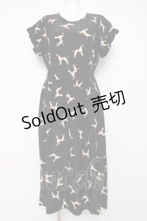 画像: PINK HOUSE / ダルメシアンプリントワンピース F 黒 Y-26-03-20-124-LO-OP-SZ-ZY