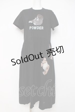 画像: powder / ゴリラプリントカットワンピース F 黒 Y-26-03-20-125-LO-OP-SZ-ZY