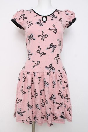 画像: MILK / シルエットRibbonワンピース  ピンク Y-26-03-20-127-ML-OP-SZ-ZY