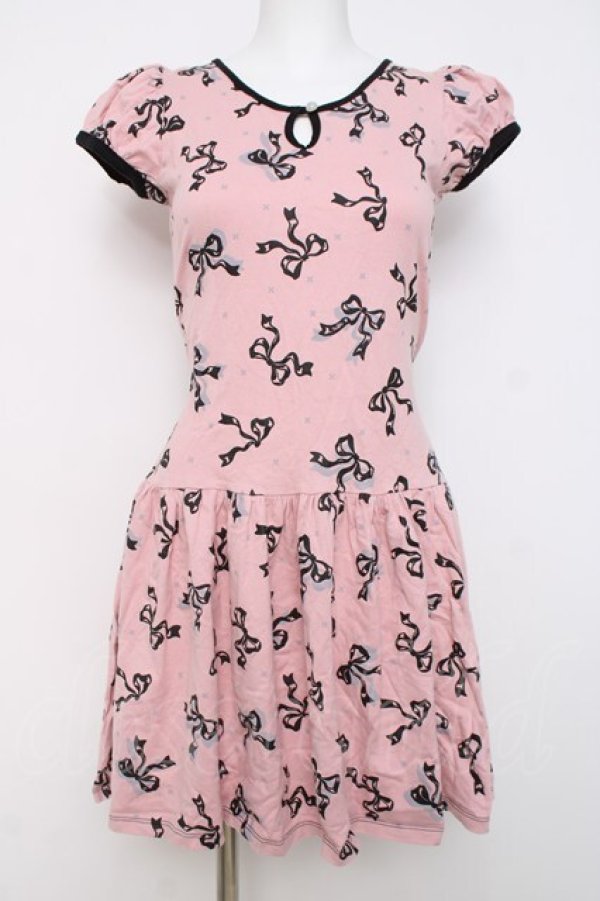 画像1: MILK / シルエットRibbonワンピース  ピンク Y-26-03-20-127-ML-OP-SZ-ZY (1)