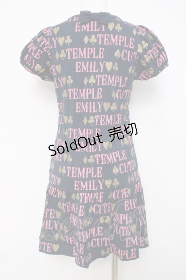 画像2: Emily Temple cute / ロゴ＆トランプカットソーワンピース  紺 Y-26-03-20-128-ET-OP-SZ-ZY (2)