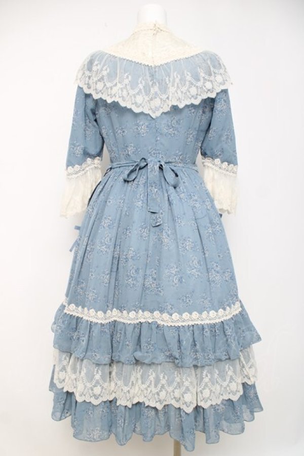 画像2: Innocent World / トワルドジュイ アニバーサリードレス M ブルー×生成り Y-26-03-20-131-IW-OP-SZ-ZY (2)
