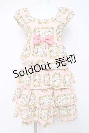 画像: Emily Temple cute / フェアリーテールフレームプリントティアードワンピース  ピンク Y-26-03-20-139-ET-OP-SZ-ZY