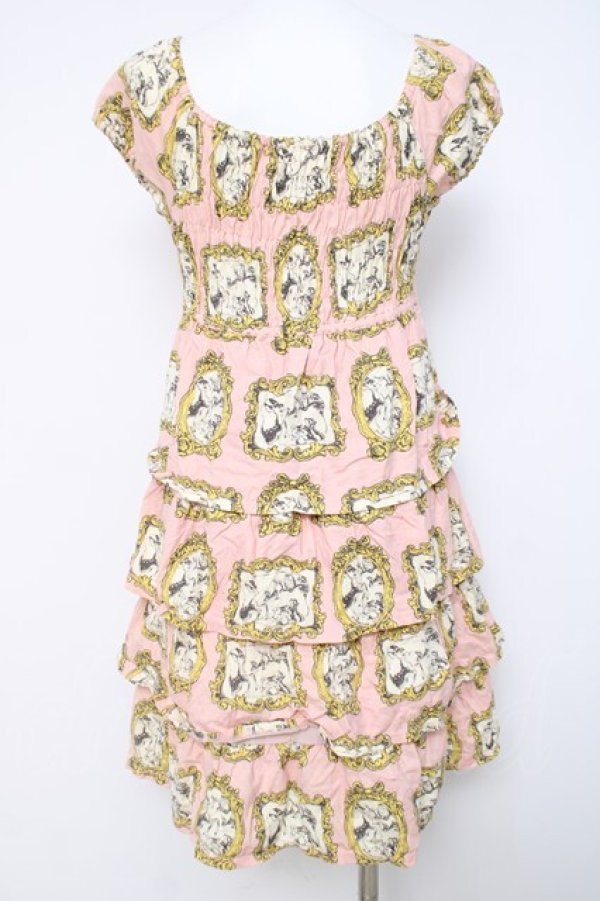 画像3: Emily Temple cute / フェアリーテールフレームプリントティアードワンピース  ピンク Y-26-03-20-139-ET-OP-SZ-ZY (3)