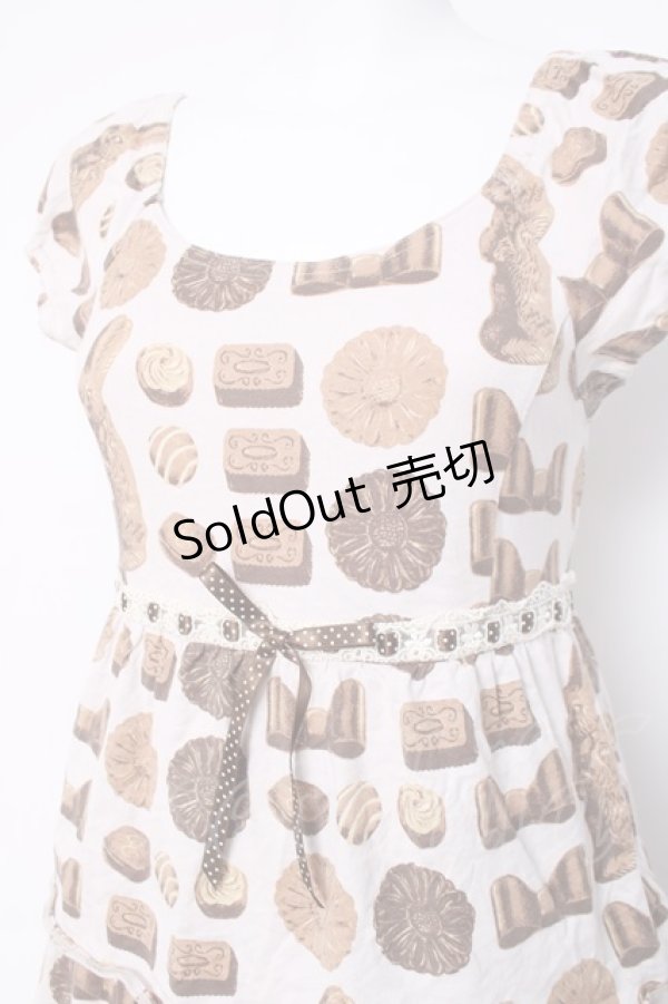 画像2: Emily Temple cute / ボンボンショコラプリントティアードワンピース  グレー Y-26-03-20-140-ET-OP-SZ-ZY (2)