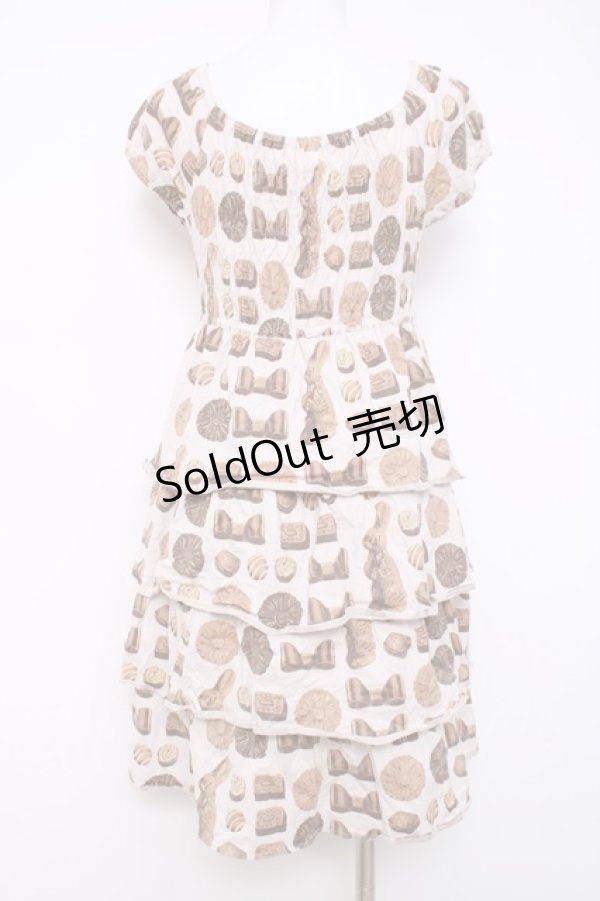 画像3: Emily Temple cute / ボンボンショコラプリントティアードワンピース  グレー Y-26-03-20-140-ET-OP-SZ-ZY (3)