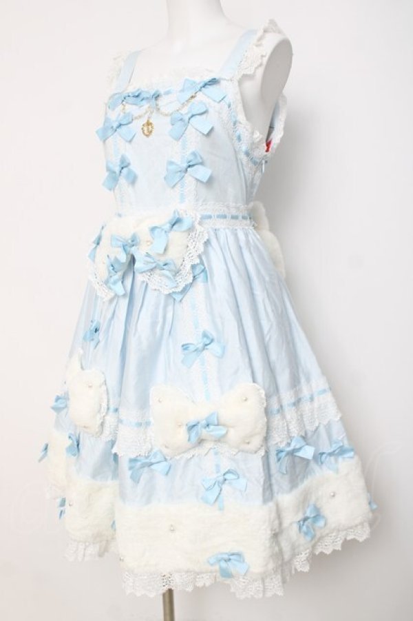 画像2: BABY, THE STARS SHINE BRIGHT / Ruban de Noel Neigeジャンパースカート  サックス Y-26-03-20-142-BA-OP-SZ-ZY (2)