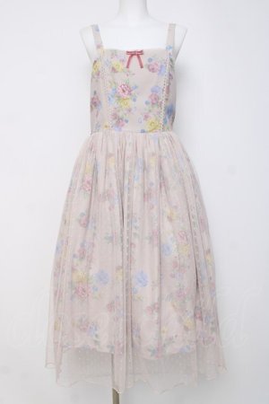 画像: axes femme kawaii / クラシックブーケ柄ジャンスカ M ピンク Y-26-03-20-143-AX-OP-SZ-ZY